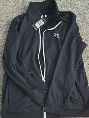 Under Armour Black Jacket with White Zip and Logo